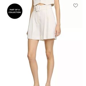 Sandro Women's Cream Belted Shorts